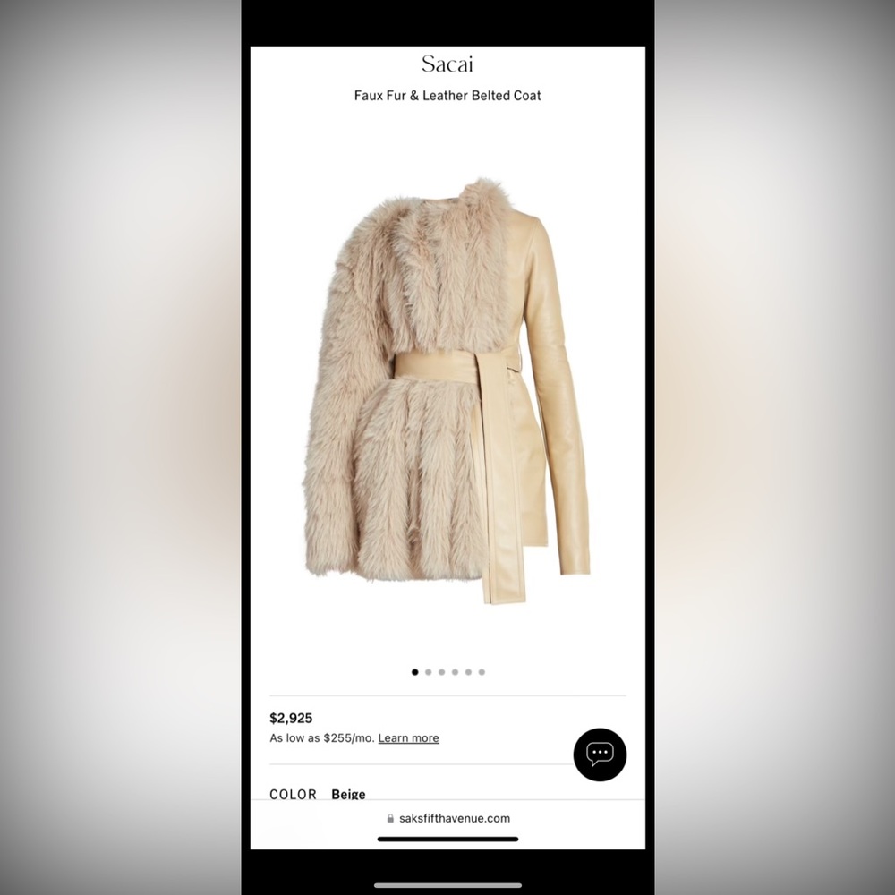 Brand new brand sacai coat